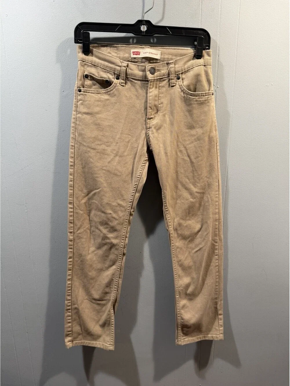 Youth Boys Levis 514 Jeans Size 14 (27x27) Beige Straight